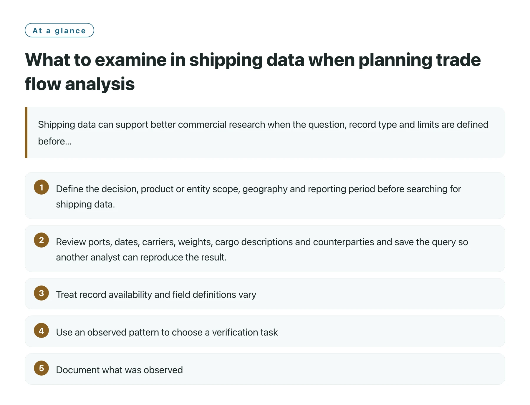 What to examine in shipping data when planning trade flow analysis——全文要点速览